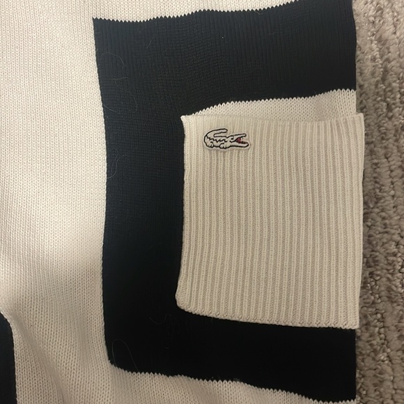 Black and white striped Lacoste sweater - M - Picture 2 of 3